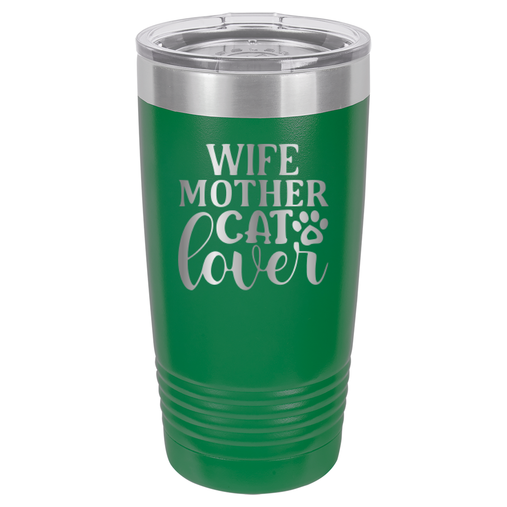 Wife, Mother, Cat Lover - 20oz Polar Camel Tumbler image 13