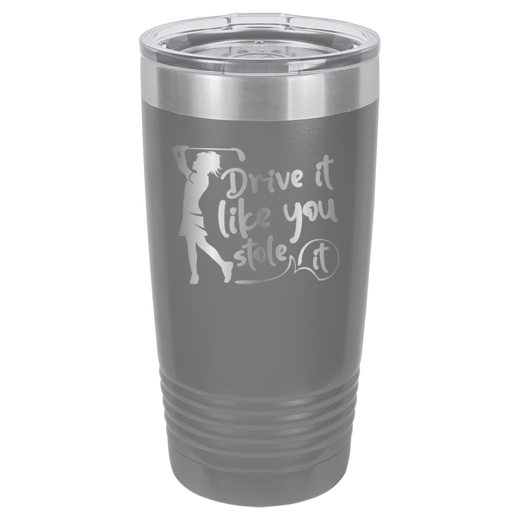 Drive It Like You Stole It (Female) - Golf - 20oz Polar Camel Tumbler - Gray image