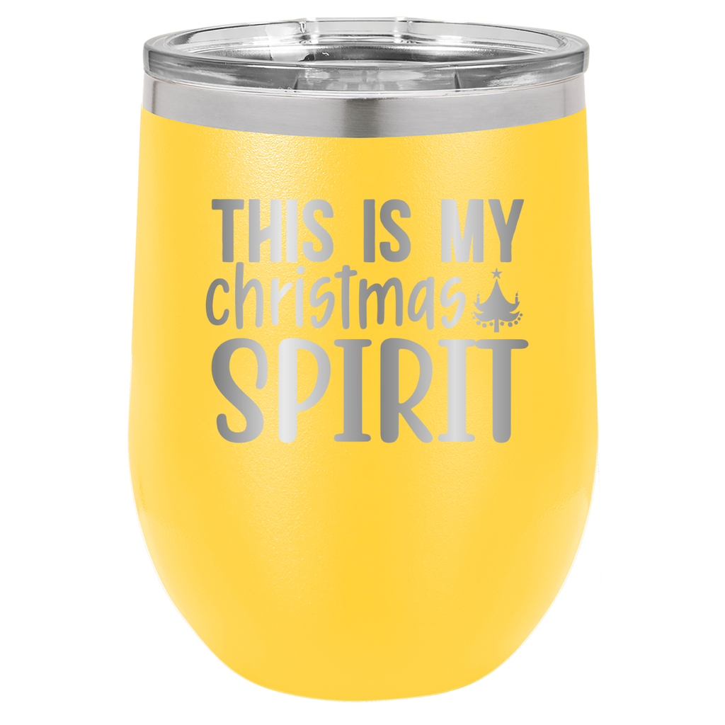 This Is My Christmas Spirit - 12oz Polar Camel Wine Tumbler image 2
