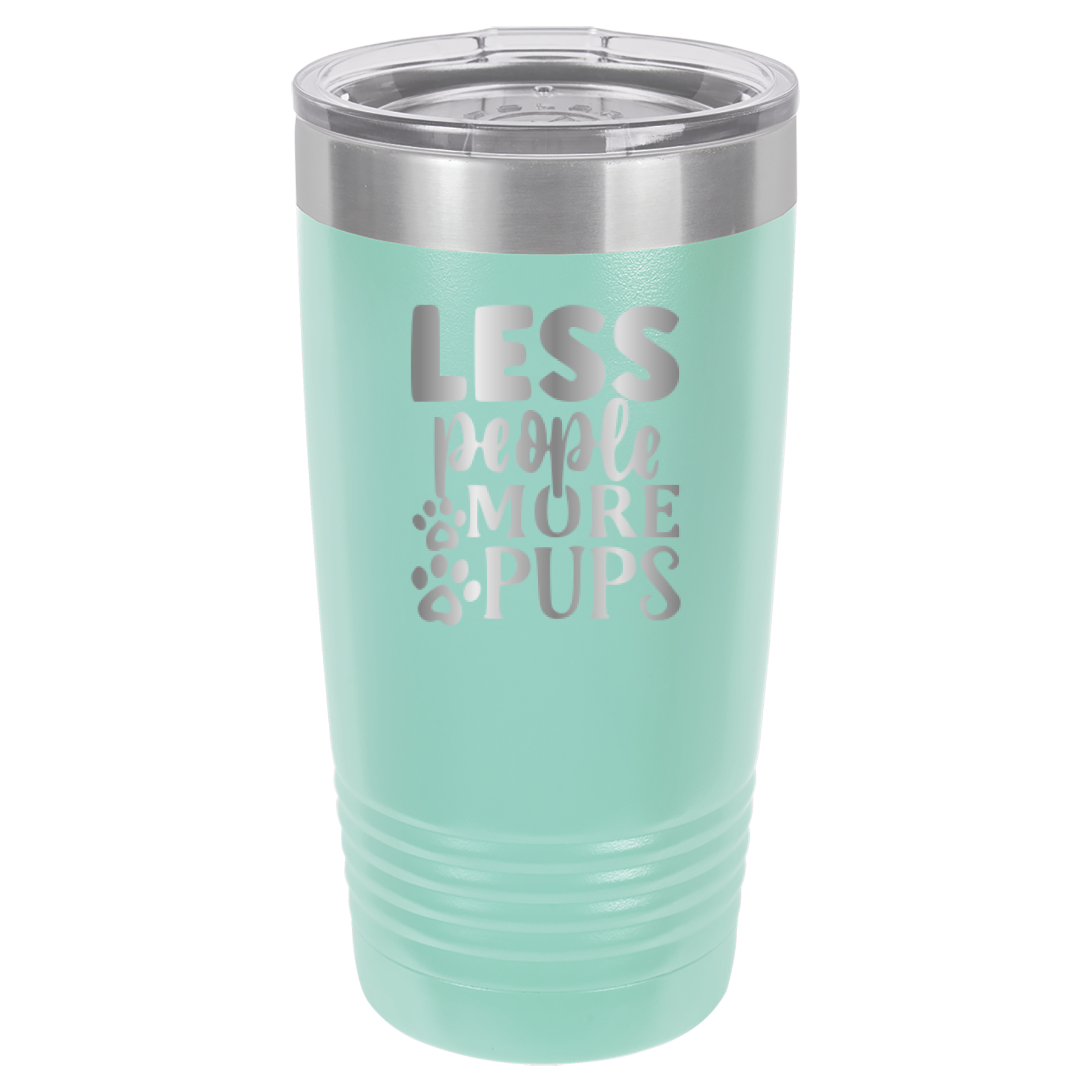 Less People More Pups - 20oz Polar Camel Tumbler - Teal image
