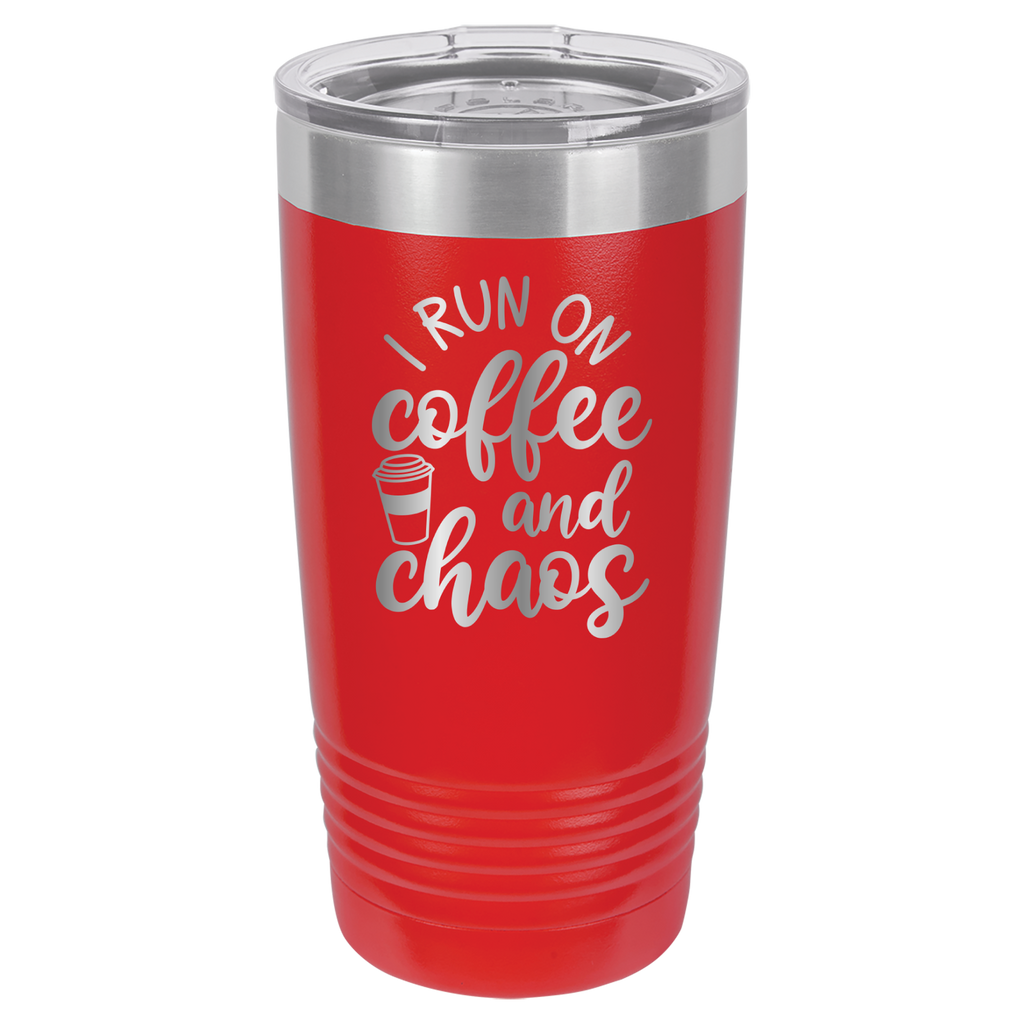 I Run on Coffee and Chaos - 20oz Polar Camel Tumbler image 14