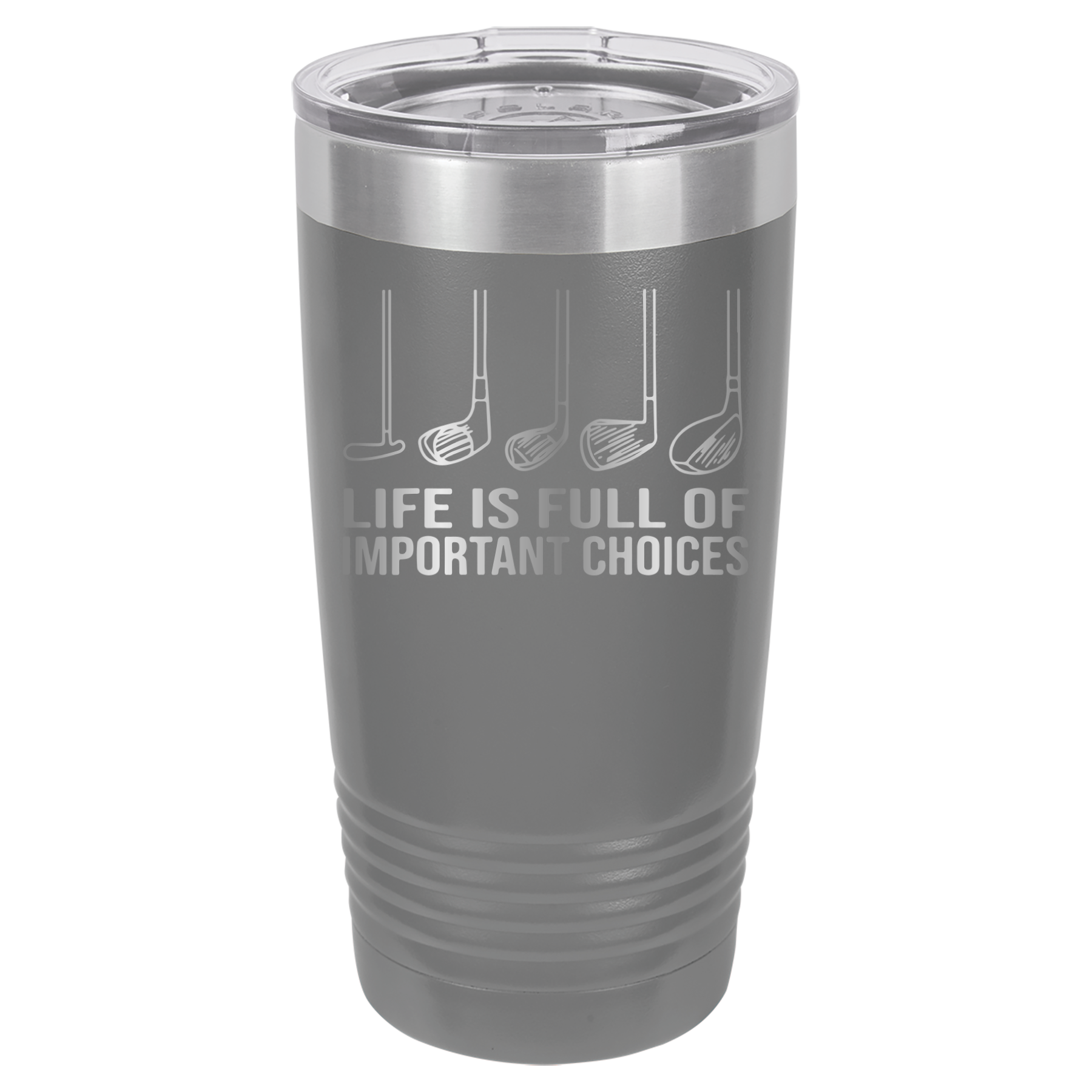 Life Is Full of Important Choices - Golf - 20oz Polar Camel Tumbler - Gray image