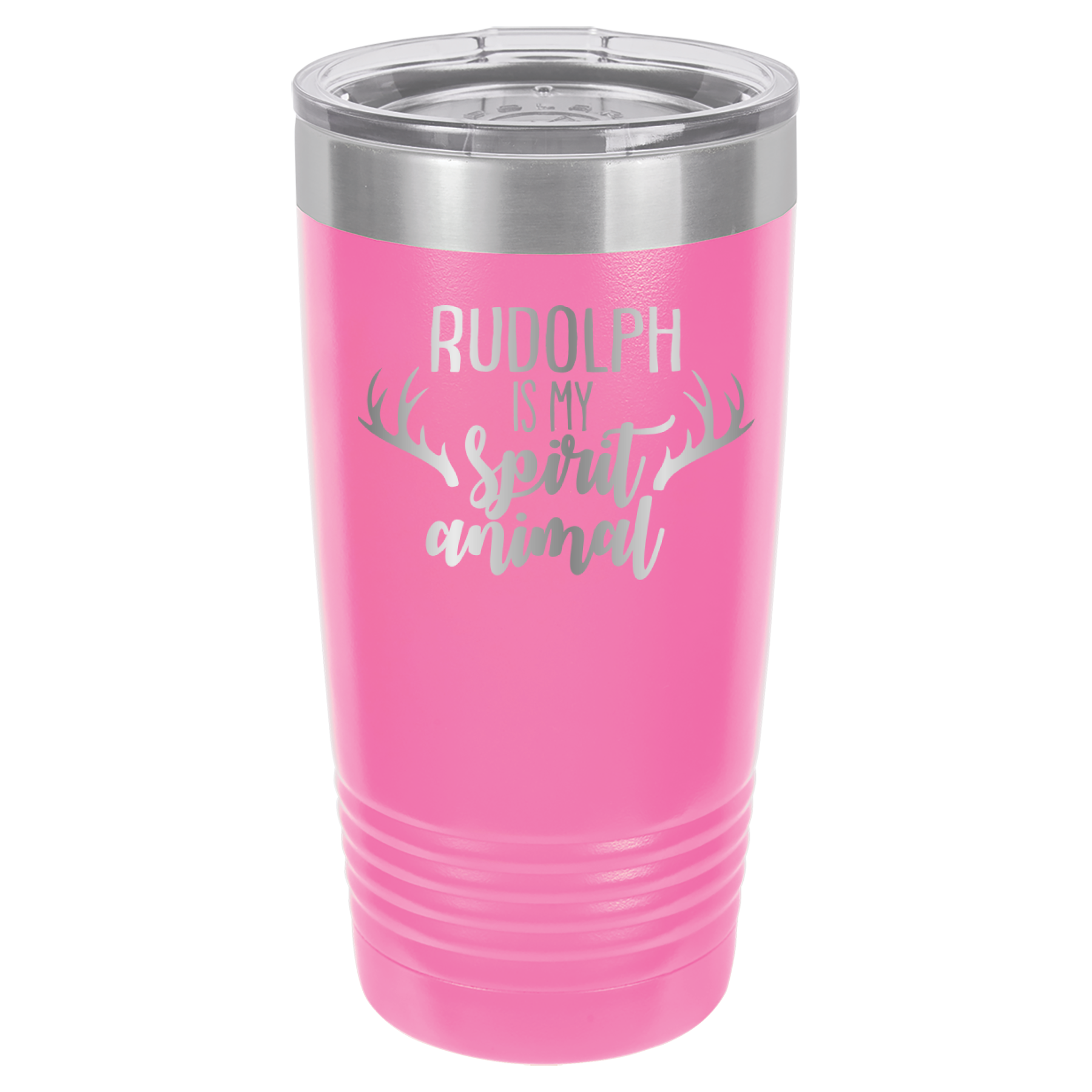 Rudolph Is My Spirit Animal - 20oz Polar Camel Tumbler - Pink image