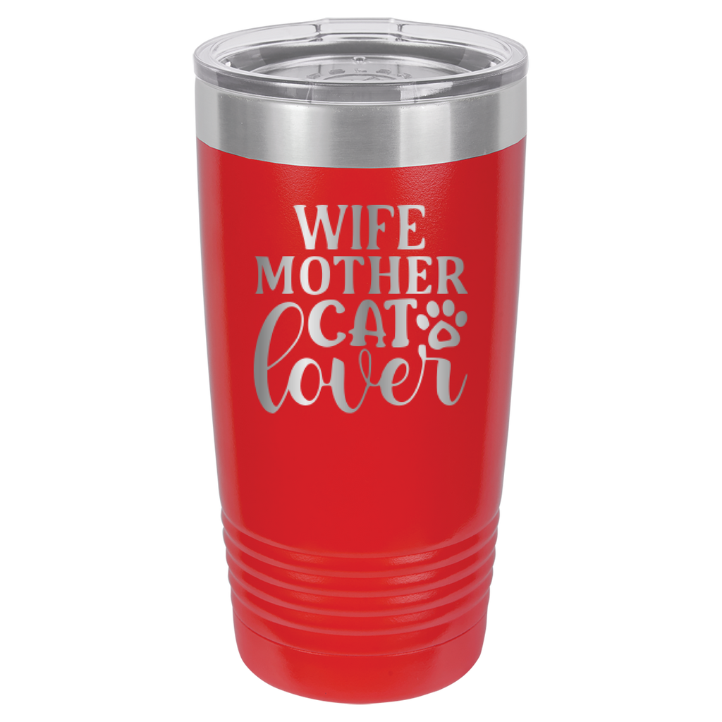 Wife, Mother, Cat Lover - 20oz Polar Camel Tumbler image 1