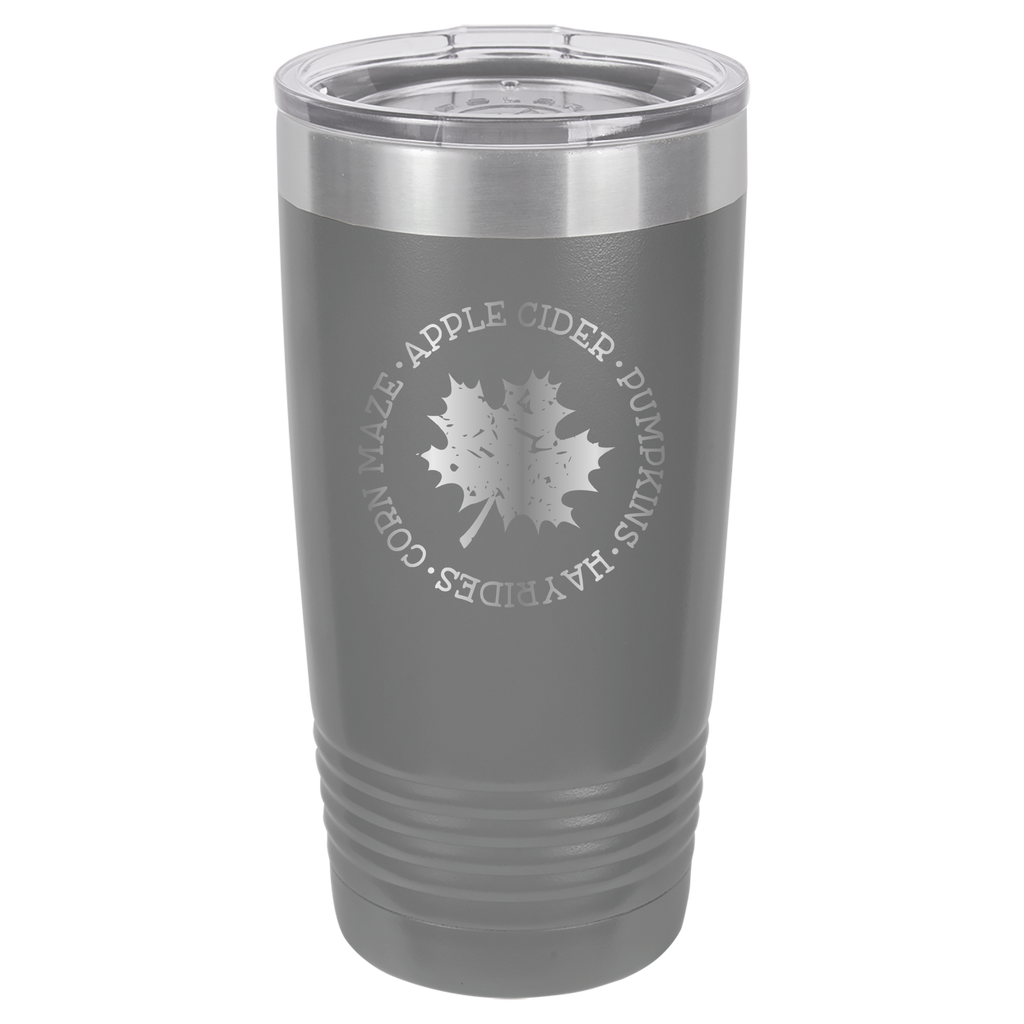 Fall Mug - Apple Cider, Hayrides, Pumpkin Spice, Corn Maze - 20oz Polar Camel Tumbler - Gray image