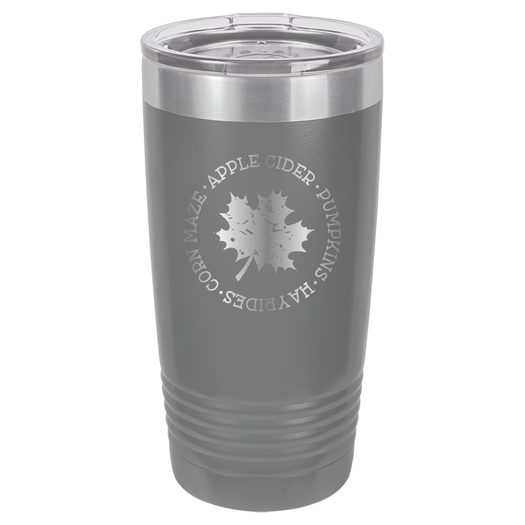 Fall Mug - Apple Cider, Hayrides, Pumpkin Spice, Corn Maze - 20oz Polar Camel Tumbler - Gray image