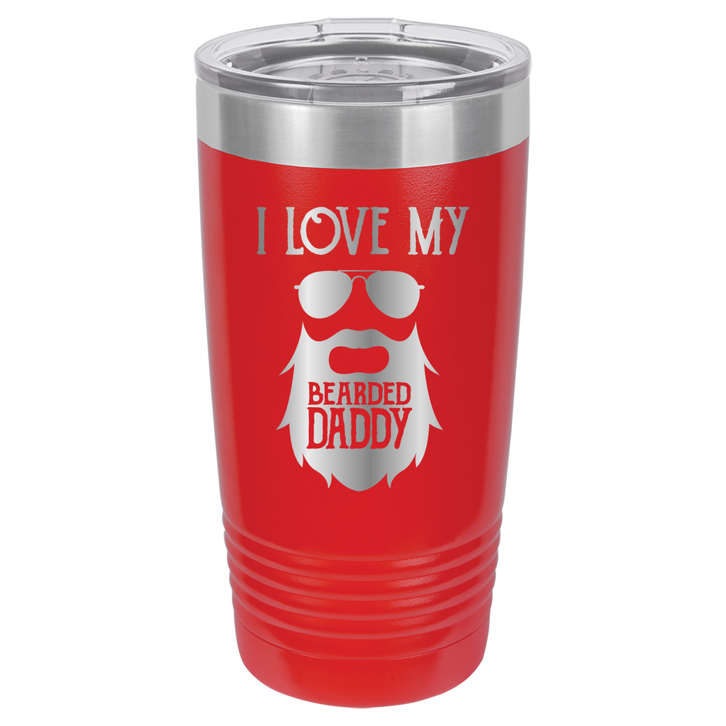 I Love My Bearded Daddy - 20oz Polar Camel Tumbler - Red image