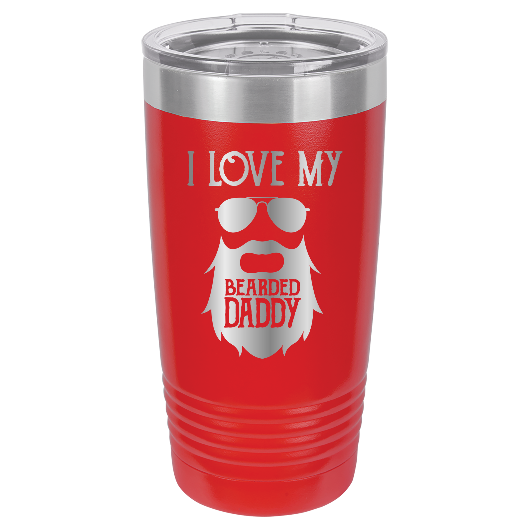 I Love My Bearded Daddy - 20oz Polar Camel Tumbler - Red image