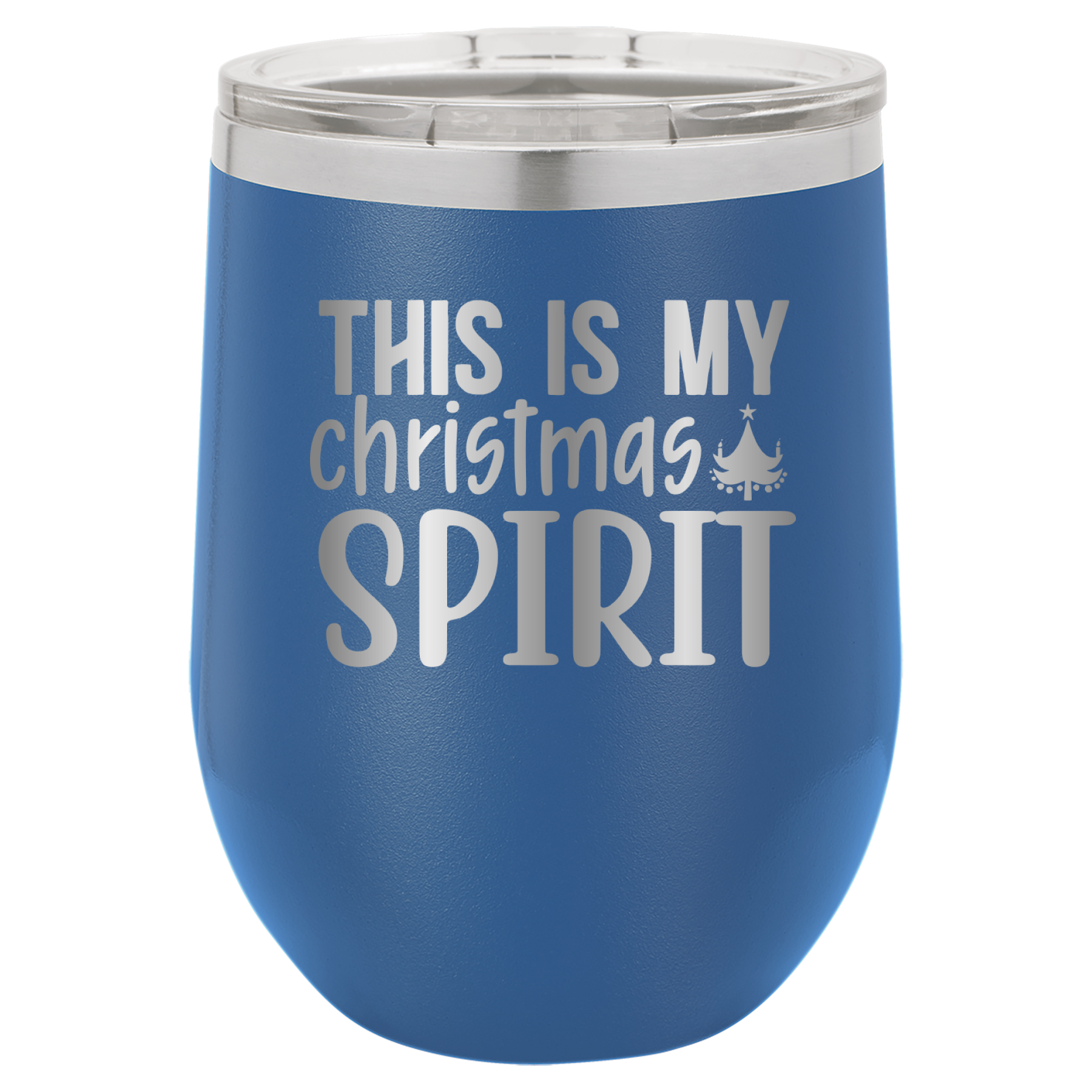 This Is My Christmas Spirit - 12oz Polar Camel Wine Tumbler - Royal Blue image