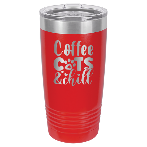 Coffee, Cats, And Chill - 20oz Polar Camel Tumbler image 0