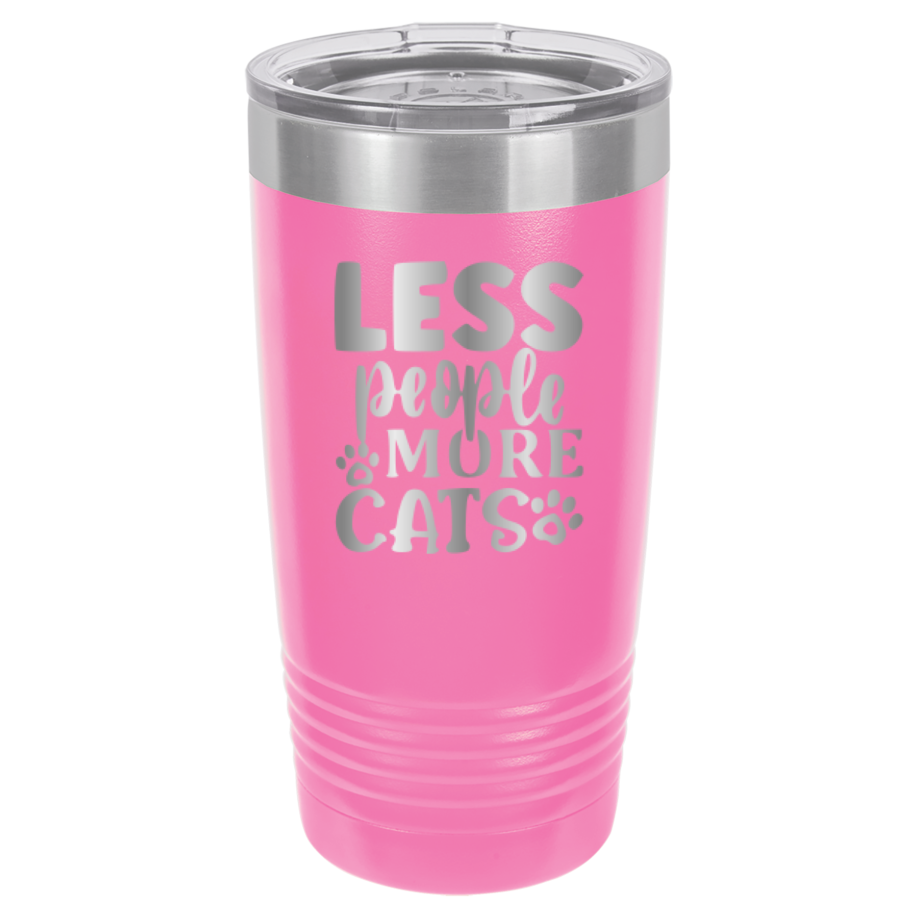 Less People More Cats - 20oz Polar Camel Tumbler - Pink image