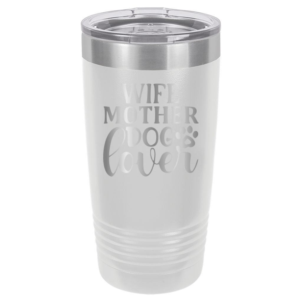 Wife, Mother, Dog Lover - 20oz Polar Camel Tumbler - White image