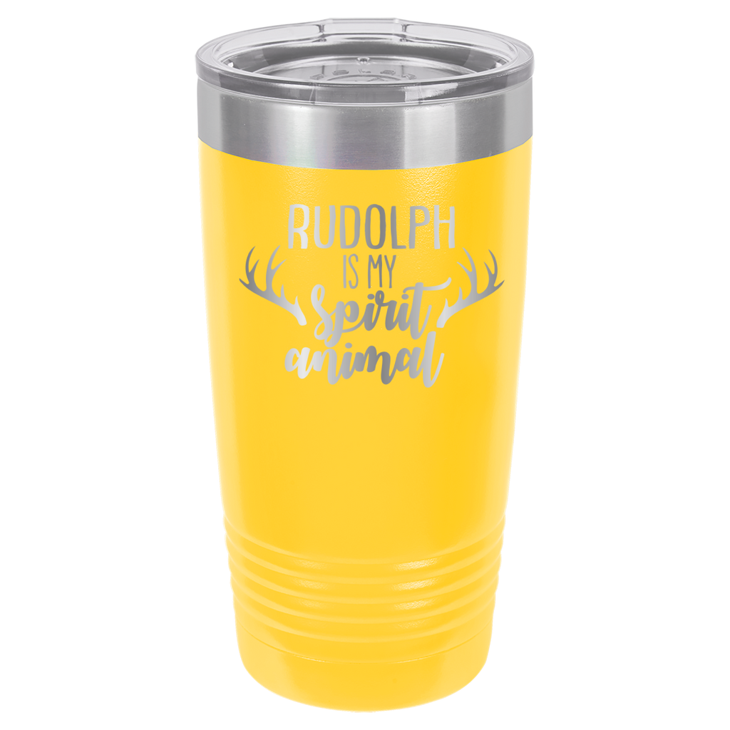 Rudolph Is My Spirit Animal - 20oz Polar Camel Tumbler - Yellow image