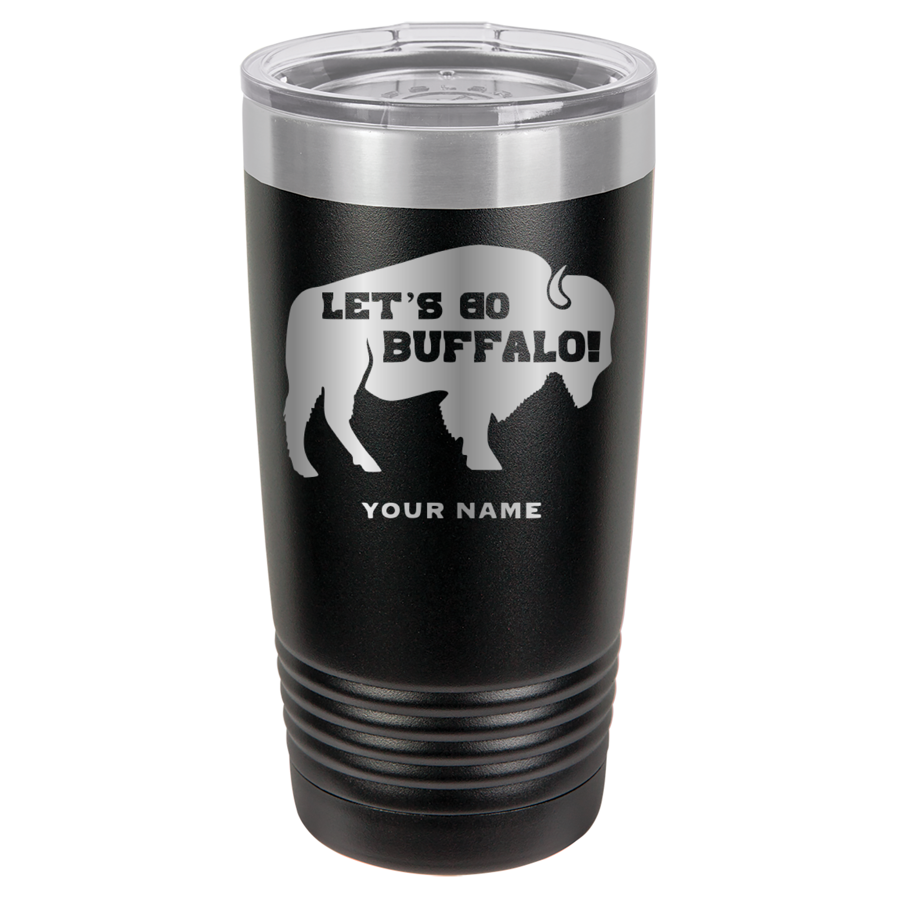 Let's Go Buffalo - 20oz Polar Camel Tumbler - Personalization Available - Buffalo Bills - Black image