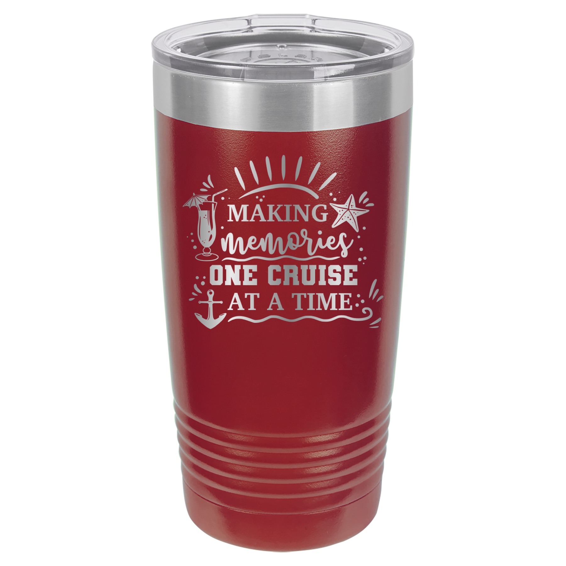 Making Memories One Cruise At A Time - 20oz Polar Camel Tumbler - Maroon image