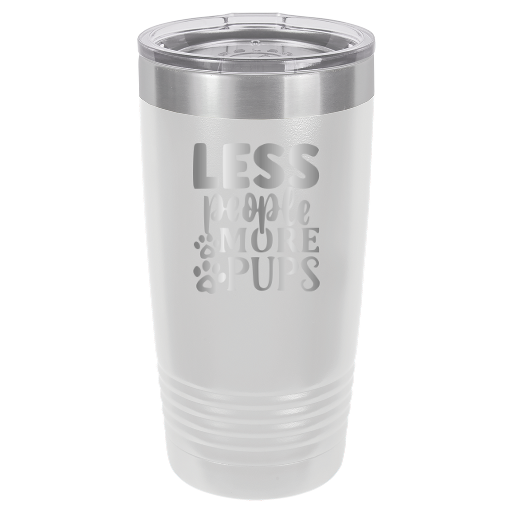 Less People More Pups - 20oz Polar Camel Tumbler - White image
