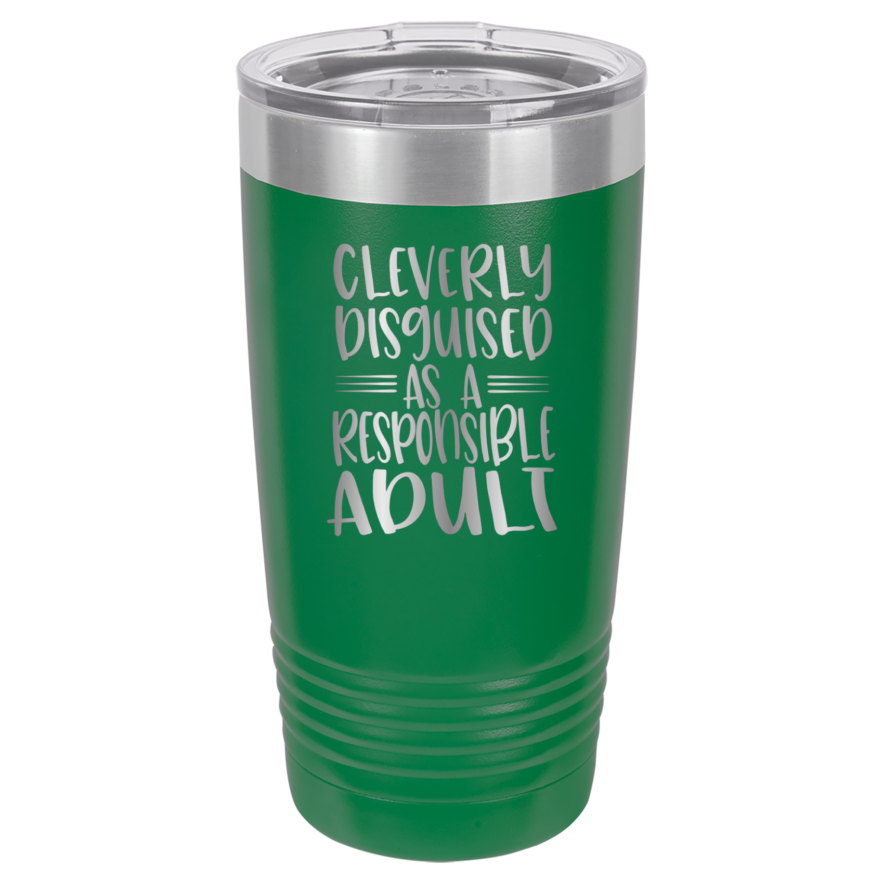 Cleverly Disguised As A Responsible Adult - 20oz Polar Camel Tumbler - Green image