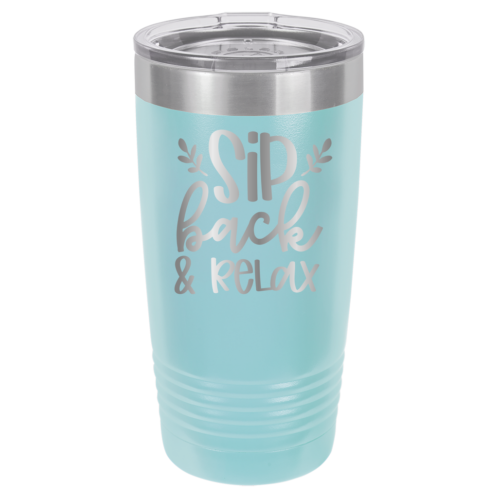 Sip Back & Relax - 20oz Polar Camel Tumbler - Light Blue image