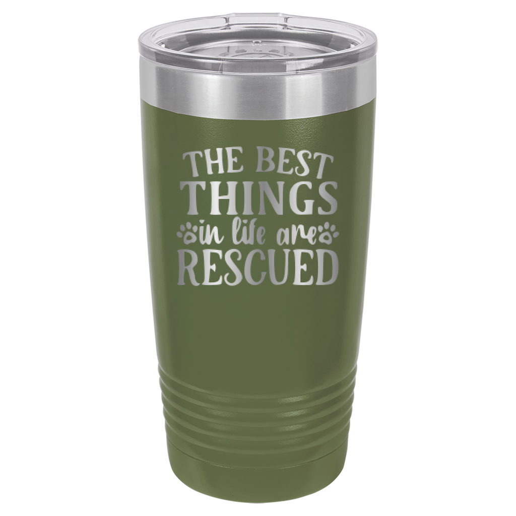 The Best Things In Life Are Rescued - 20oz Polar Camel Tumbler image 8