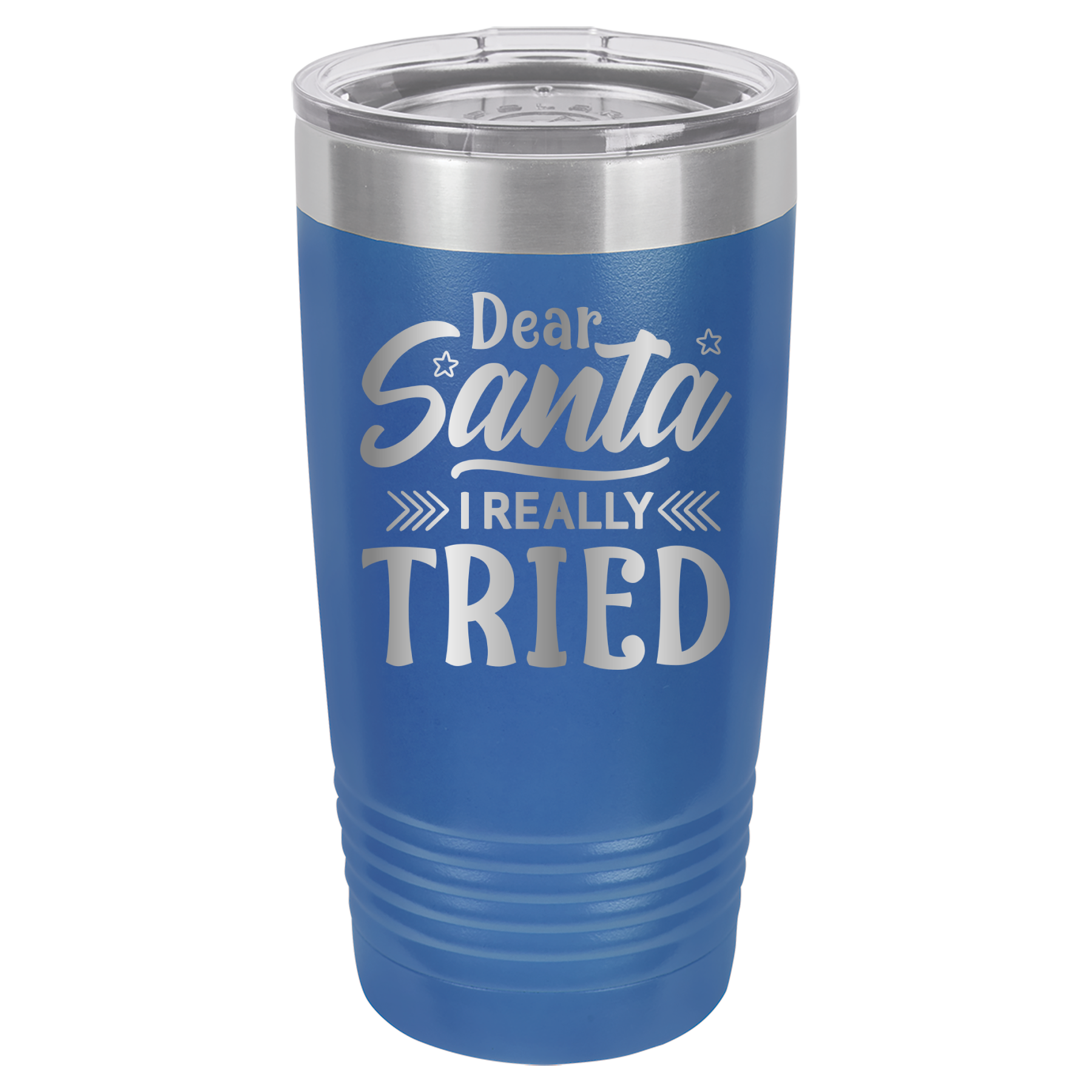Dear Santa I Really Tried - 20oz Polar Camel Tumbler - Royal Blue image