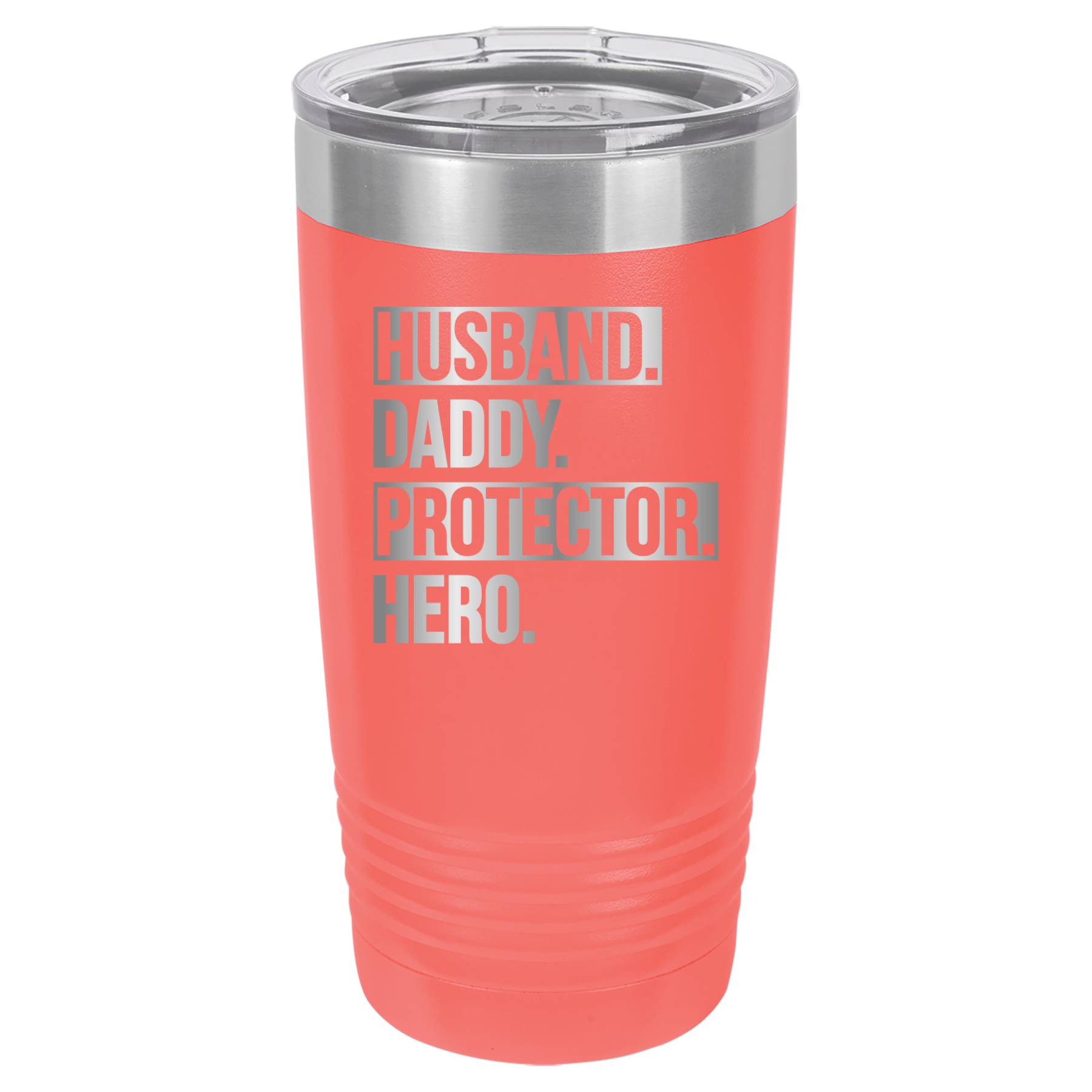 Father's Day "Husband. Daddy. Protector. Hero. 20oz Polar Camel Tumbler - Coral image