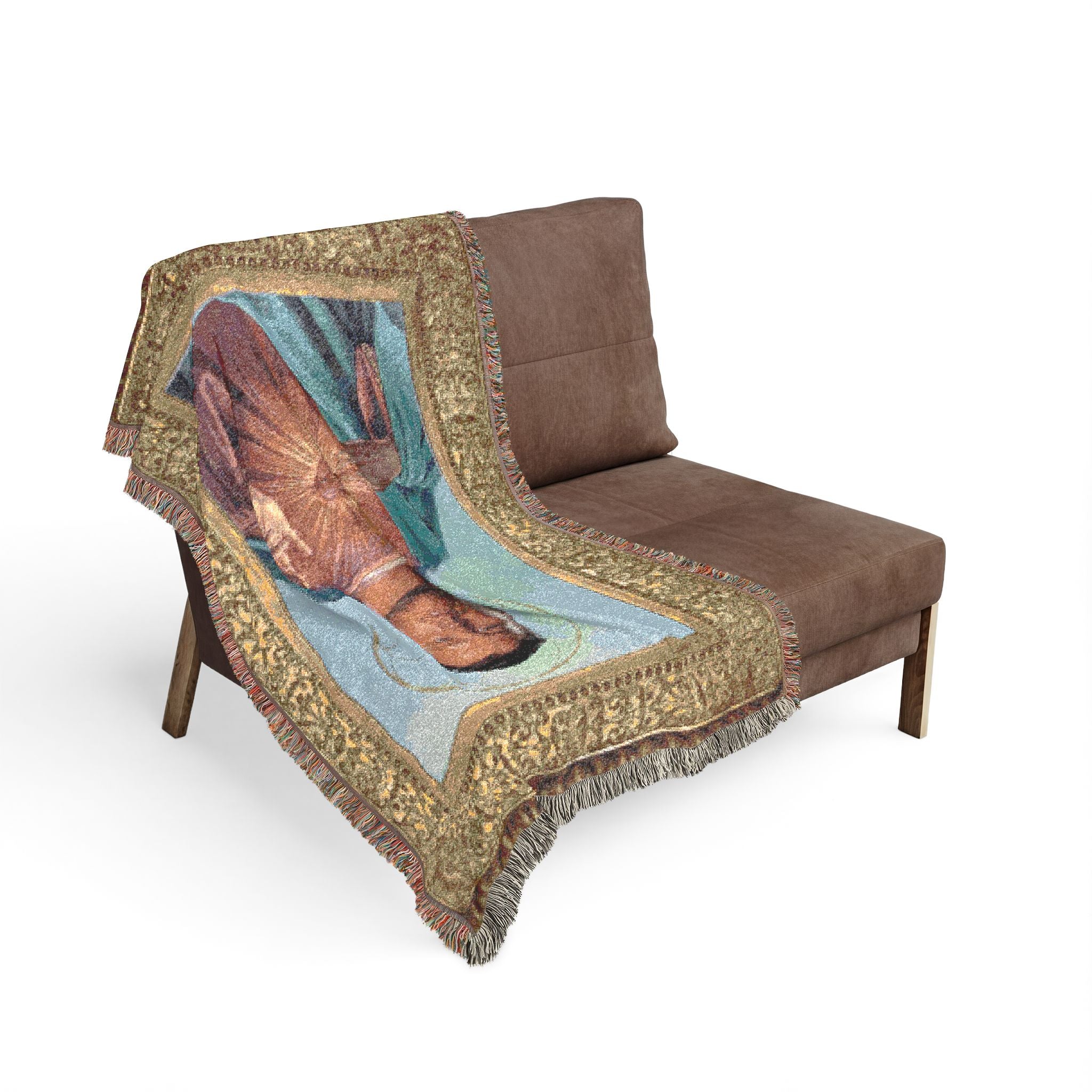 Josh Allen Jesus Woven Blanket - Buffalo Bills Fan Gift, Religious Football Home Decor, Cozy Throw, Bedding, Wall Tapestry