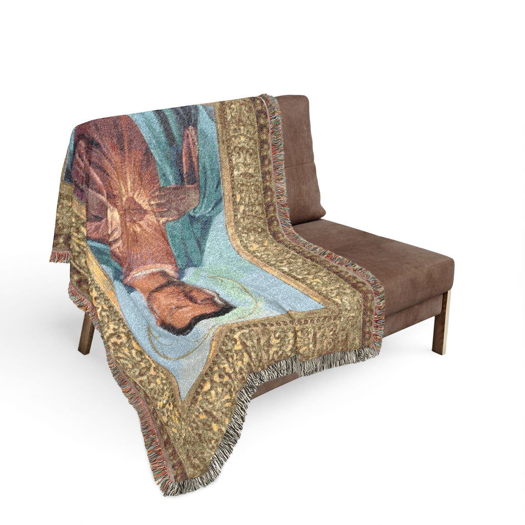 Josh Allen Jesus Woven Blanket - Buffalo Bills Fan Gift, Religious Football Home Decor, Cozy Throw, Bedding, Wall Tapestry