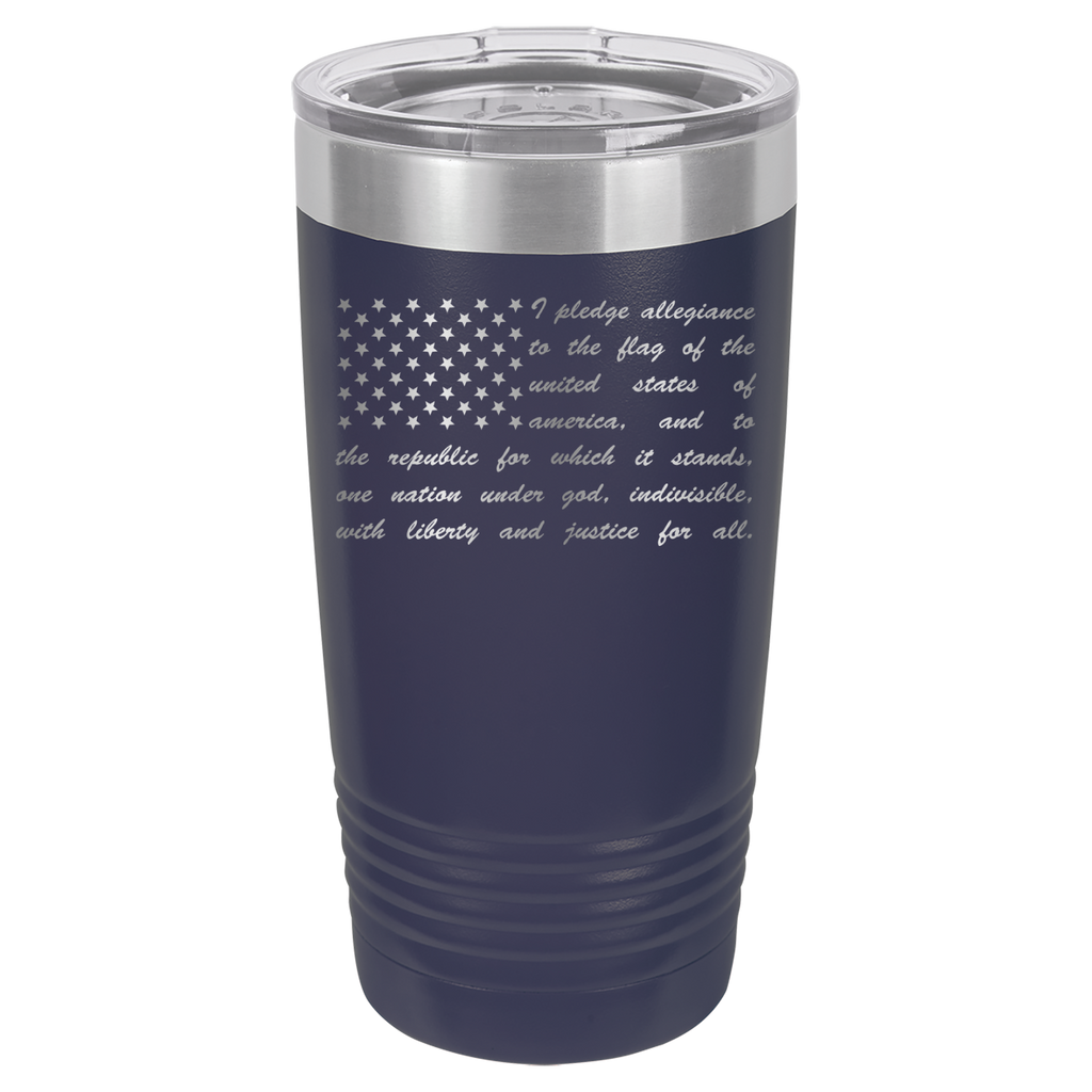 Pledge of Allegiance Flag - 20oz Polar Camel Tumbler - America - Navy image