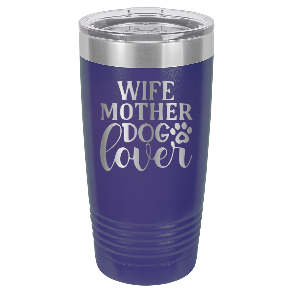 Wife, Mother, Dog Lover - 20oz Polar Camel Tumbler - Purple image