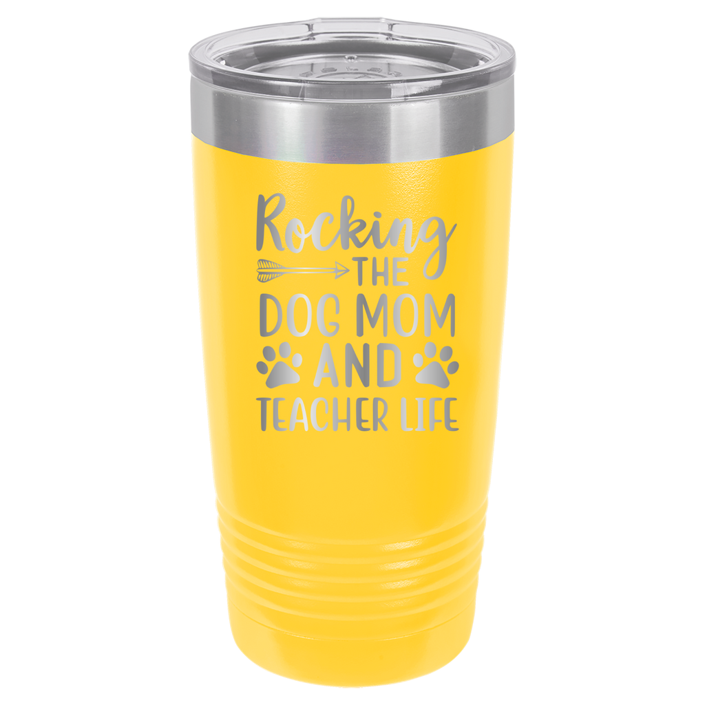 Rocking The Dog Mom And Teacher Life - 20oz Polar Camel Tumbler image 2
