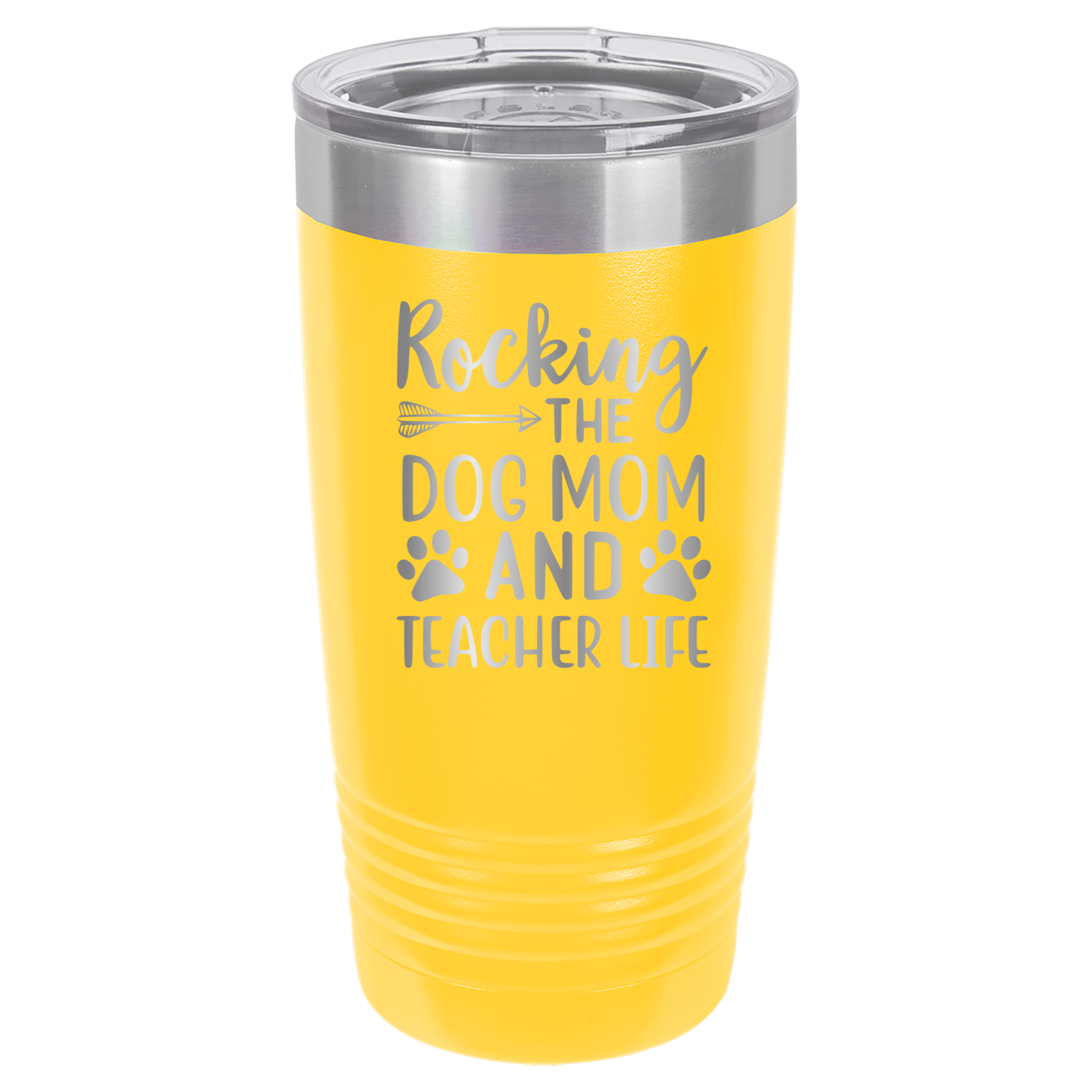 Rocking The Dog Mom And Teacher Life - 20oz Polar Camel Tumbler image 2