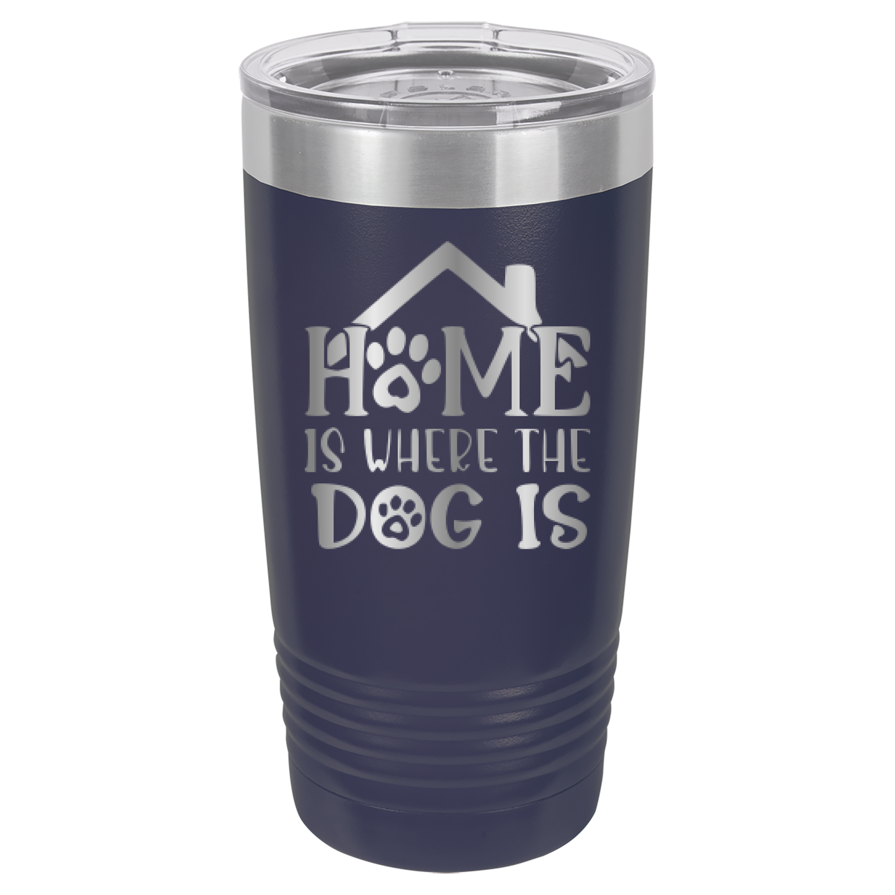 Home Is Where The Dog Is - 20oz Polar Camel Tumbler - Navy image