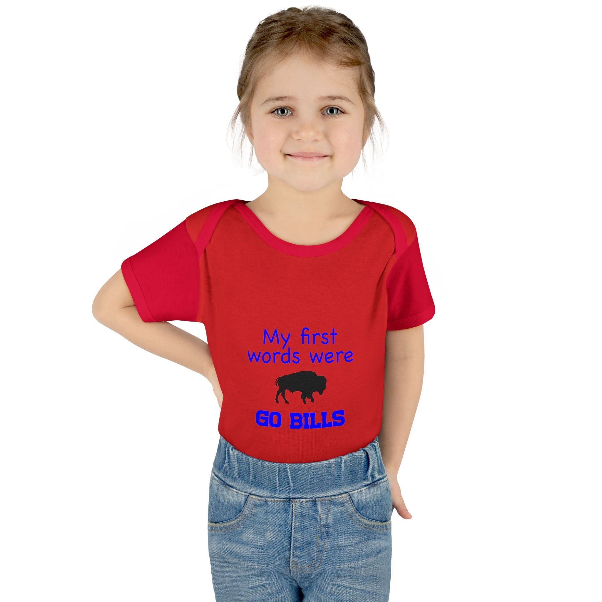 My First Words Were GO BILLS - Bills Mafia Infant Baby Rib Bodysuit