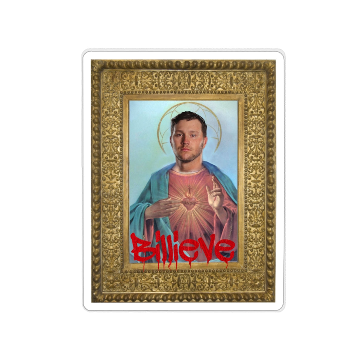 Graffitied Jesus Allen Art Sticker- Buffalo Bills Mafia