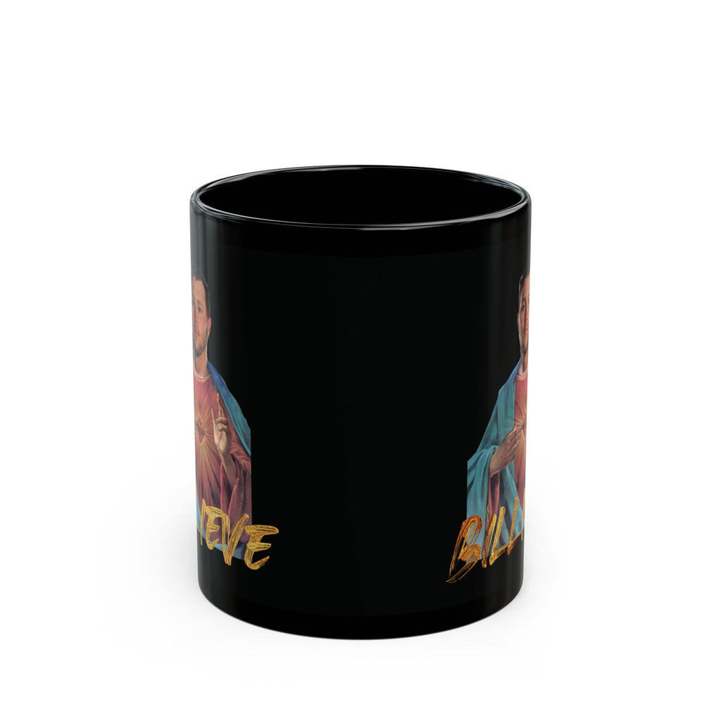 Funny Josh Allen as Jesus Black Mug (11oz) - Humorous Coffee Cup Gift, NFL Football Fan Decor, Buffalo Bills Quarterback Novelty