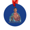 Josh Allen Jesus Christmas Acrylic Ornament with Ribbon, Buffalo Bills Xmas Decor, NFL Football Fan Gift, Hanging Holiday Tree Decoration,