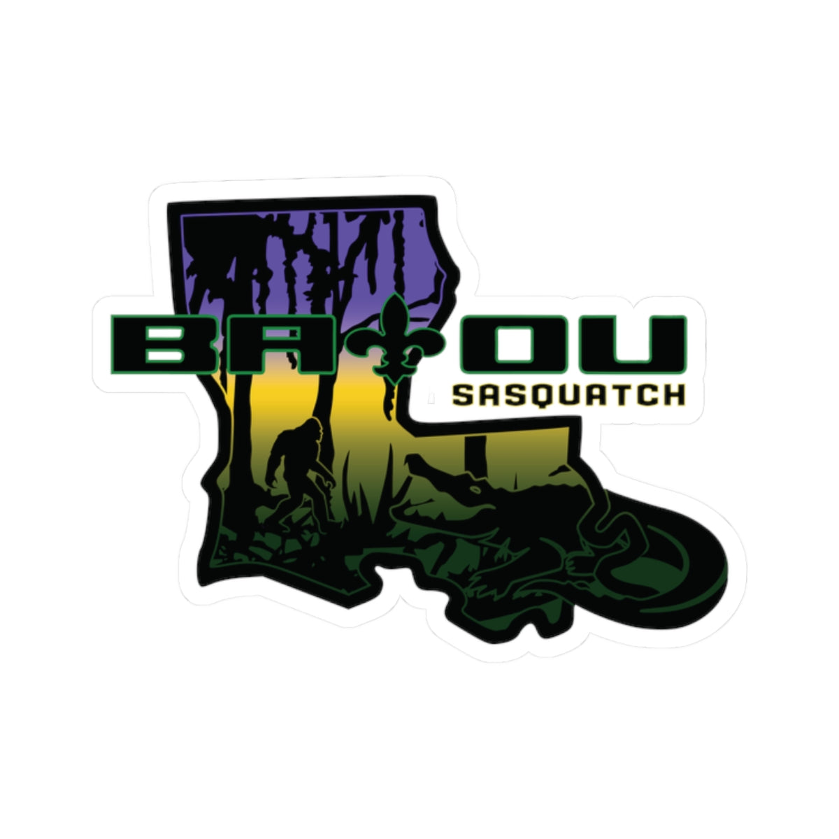 Mardi Gras Bayou Bronco Kiss-Cut Sticker