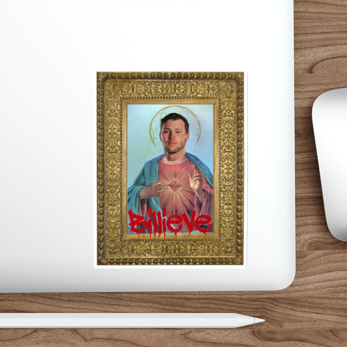 Graffitied Jesus Allen Art Sticker- Buffalo Bills Mafia