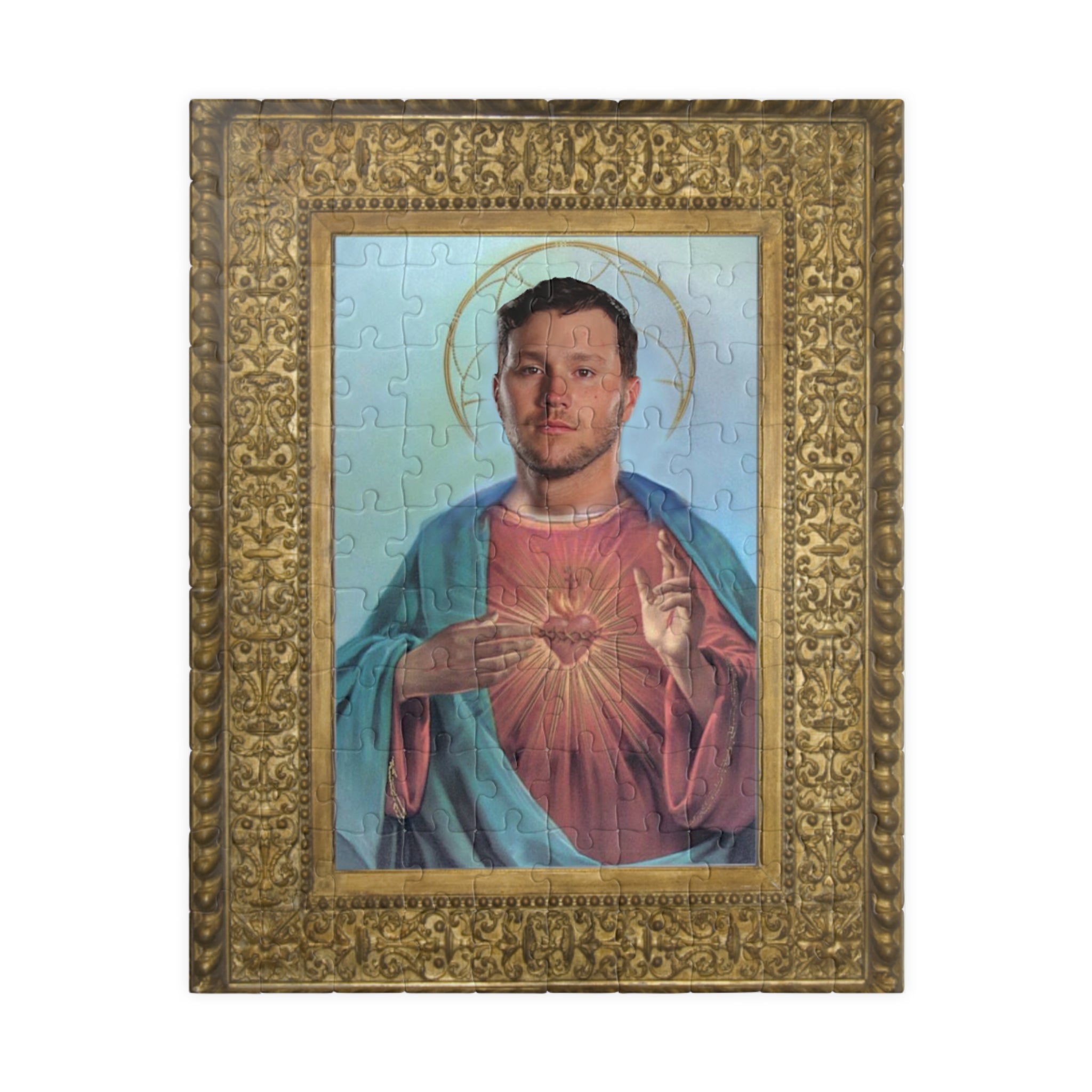 Jesus Josh Allen Portrait Puzzle Perfect Stocking Stuffer Bills Fan!