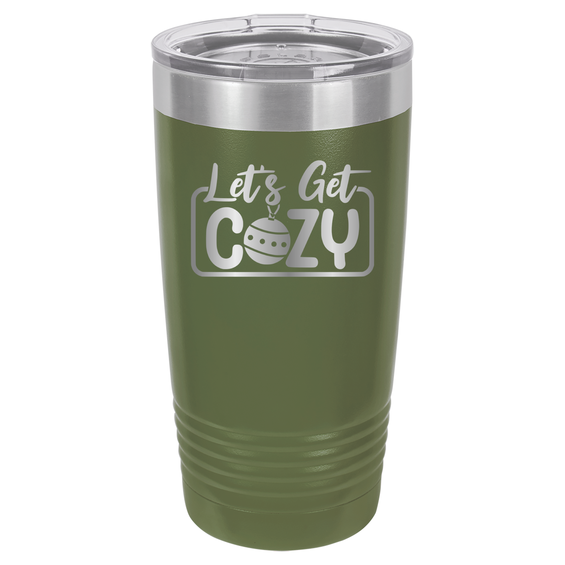 Let's Get Cozy - 20oz Polar Camel Tumbler - Olive Green image