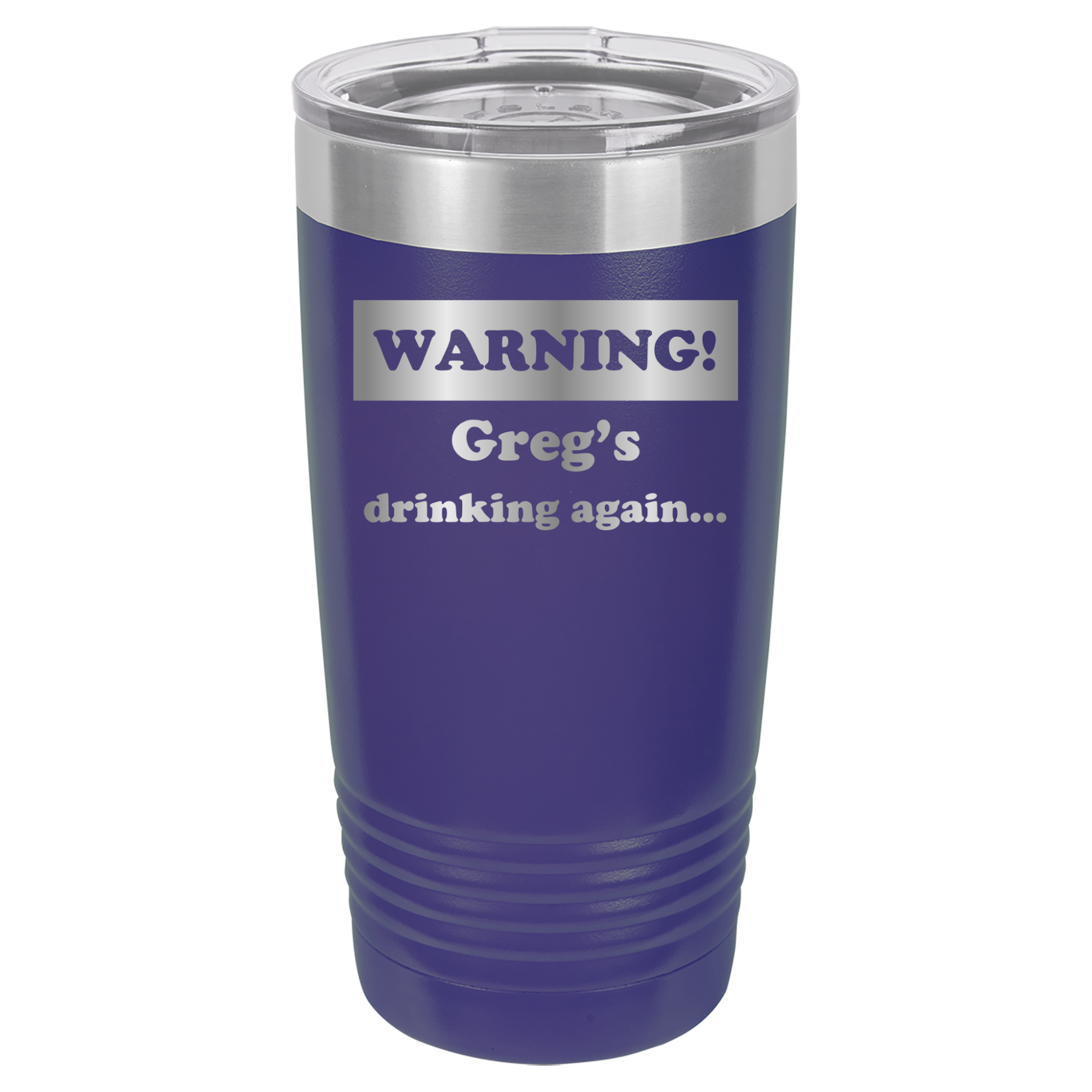 Warning! Drinking Again - 20oz Polar Camel Tumbler - Personalized - Purple image