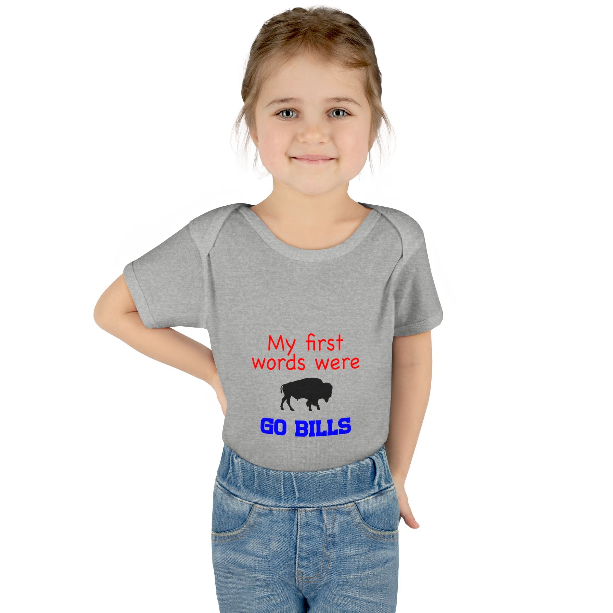 My First Words Were GO BILLS - Bills Mafia Infant Baby Rib Bodysuit