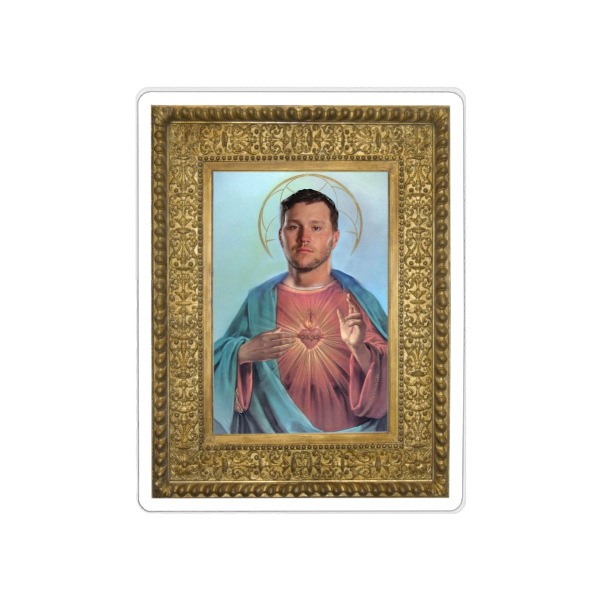 Framed Jesus Allen Sticker- Buffalo Bills Mafia