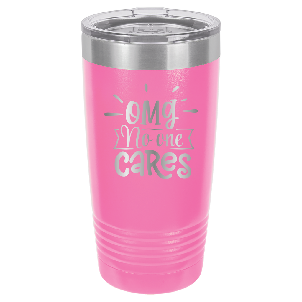 OMG No One Cares - 20oz Polar Camel Tumbler - Pink image