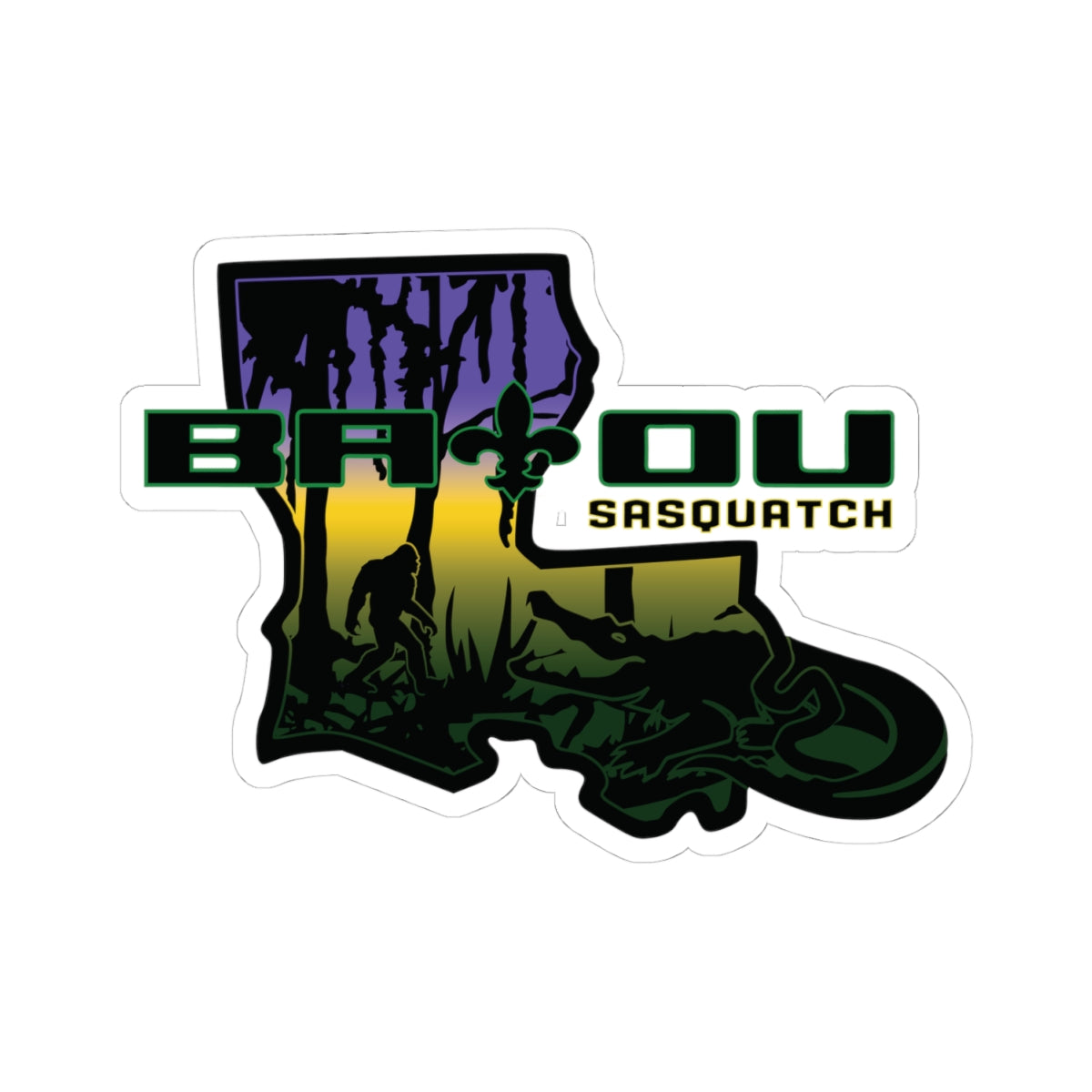 Mardi Gras Bayou Bronco Kiss-Cut Sticker