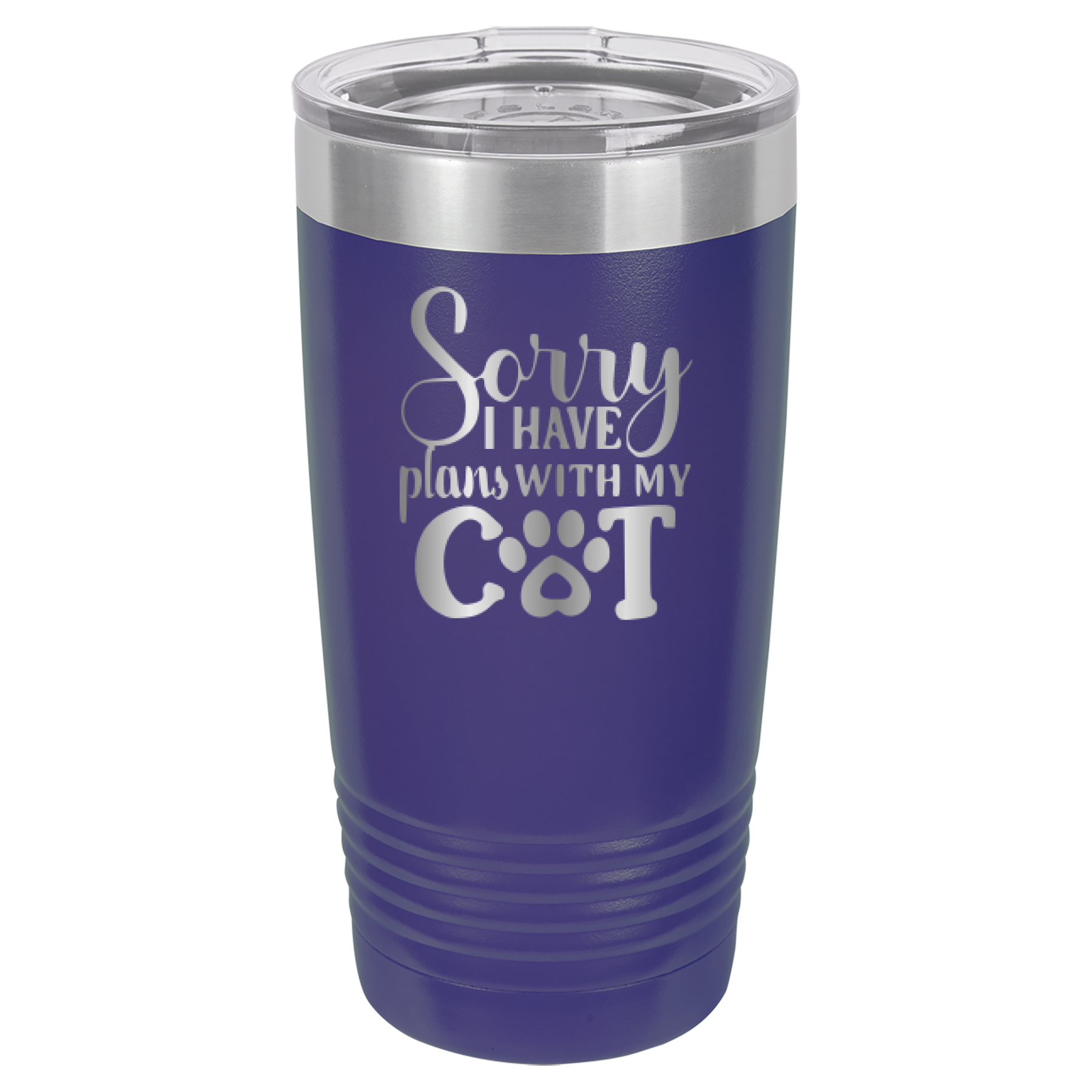 Sorry I Have Plans With My Cat - 20oz Polar Camel Tumbler - Purple image