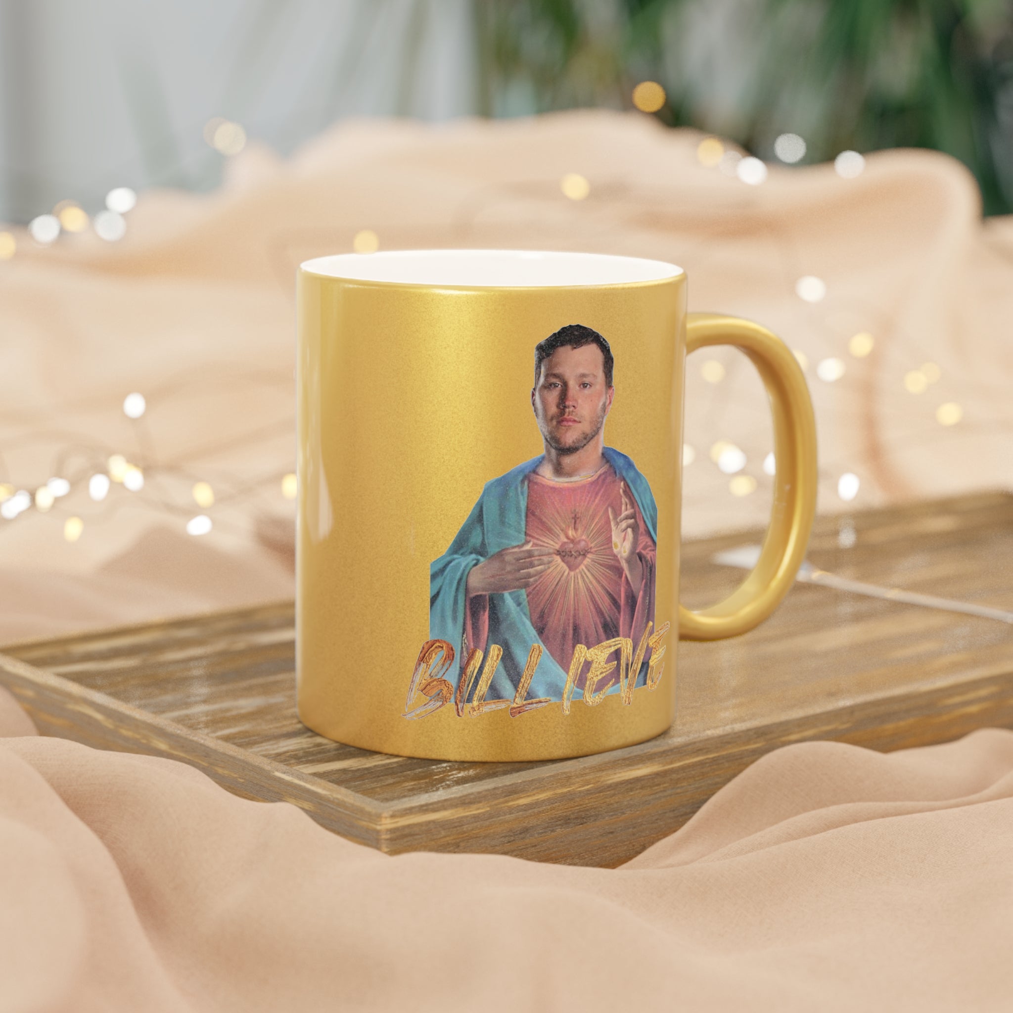 Jesus Josh Allen Metallic Gold Mug
