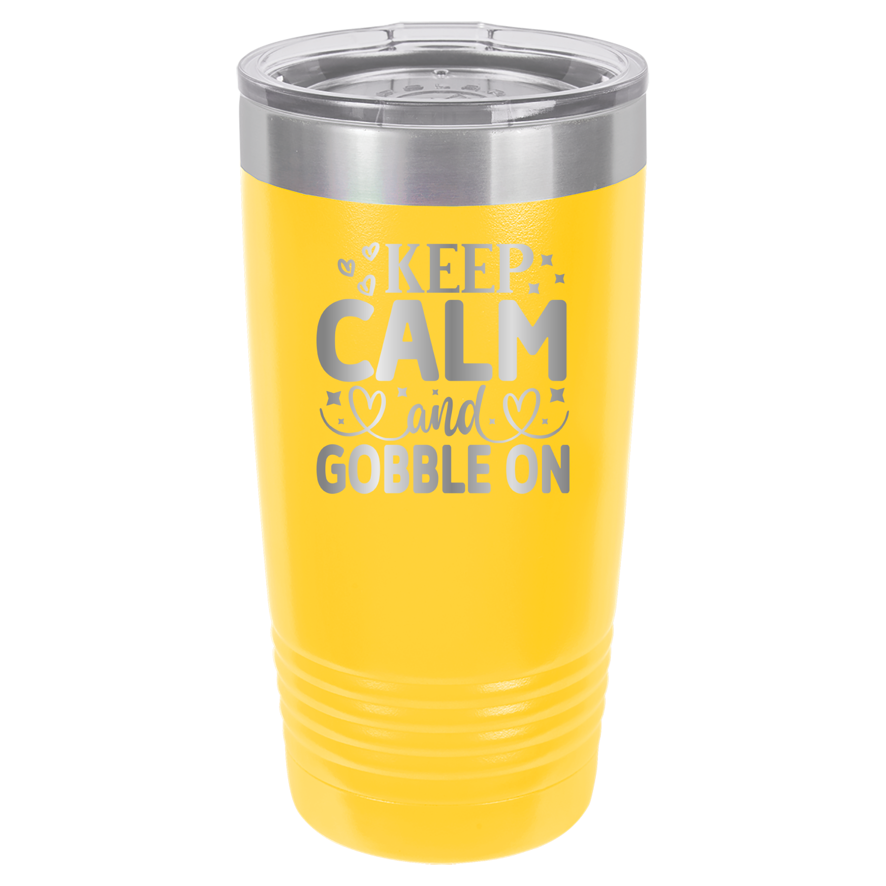 Keep Calm and Gobble On - 20oz Polar Camel Tumbler - Yellow image