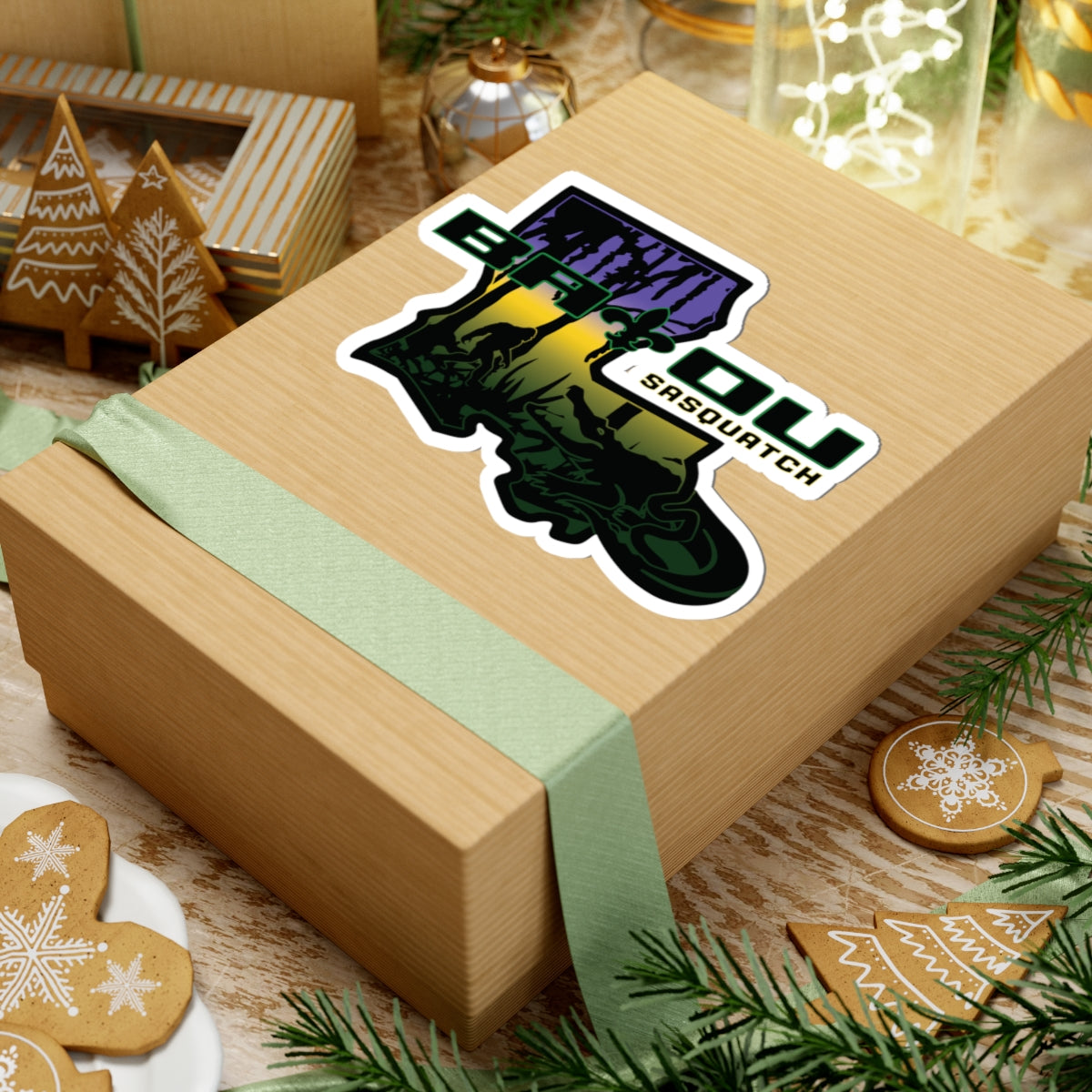 Mardi Gras Bayou Bronco Kiss-Cut Sticker