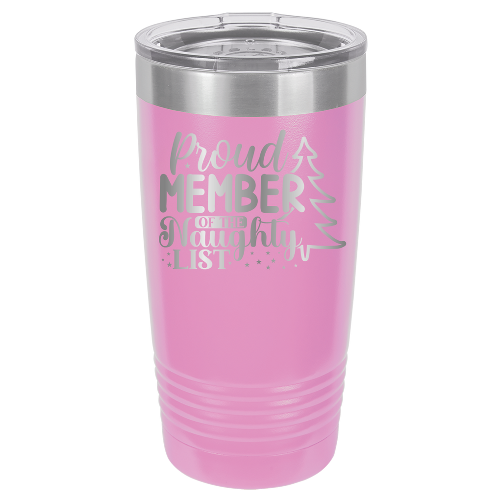 Proud Member of the Naughty List - 20oz Polar Camel Tumbler - Light Purple image